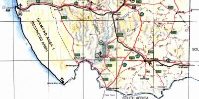 Карта Паўднёвай Намібіі